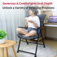 Chaise pliante de salon sur mesure, chaise de bureau confortable en métal avec repose-pieds