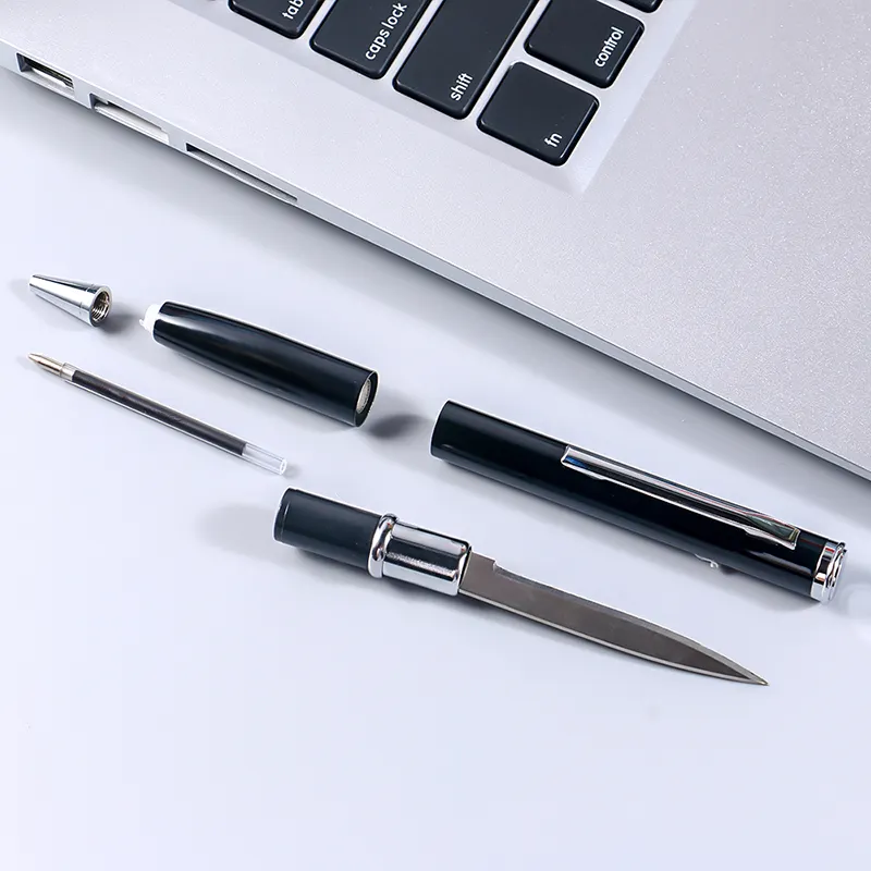 SHULI nouveau stylo à bille d'ouverture de magasin multifonctionnel ouvre-lettre en plein air stylo à outils métalliques d'auto-défense
