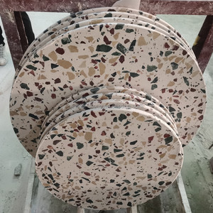 Rotondo Bianco <span class=keywords><strong>Terrazzo</strong></span> Piano del Tavolo Per La Vendita - Product Image 4