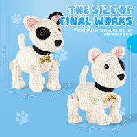 Kit de Crochet DIY Chien Bull Terrier Cartoon en Gros, Fil Non-Déchirable, Ornement Fait Main, Décoration Suspendue, Cadeau