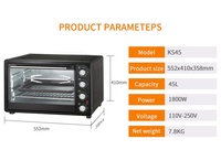 Four à pizza électrique à convection de grande capacité 45L, antiadhésif, pour comptoir, rôtissoire, boulangerie domestique, cuisson, grillage