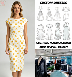 Robe fourreau midi pour femme à imprimé pois géométriques, col rond, manches courtes, style crayon moulant, pour le bureau, les affaires, décontractée ou de soirée - Product Image 1