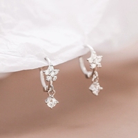 EK82 Elegante Kristallblumen-Ohrringe aus 925 Sterling Silber, Neuer Niedlicher Ins-Style Trendiger Großhandels-Ohrring