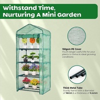 Support métallique à 4 niveaux Couverture durable en PE Mini serre moderne Petite serre en plastique pour plantes d'intérieur et d'extérieur Semis