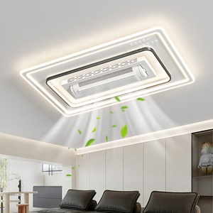 White Modern Ventilador De Techo Con Luz Living Room Dining Room Bladesless <strong>Fan</strong> With Light - Product Image 1