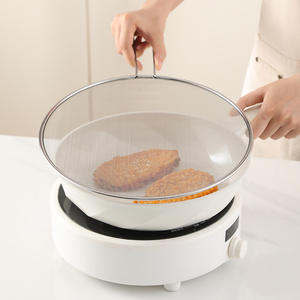 Passoire à huile en acier inoxydable 25cm 29cm 33cm avec pare-éclaboussures pour couvercle de poêle, accessoire de cuisine domestique - Product Image 1