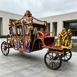 Espléndida Carreta Real Decorativa con Adornos Interiores de Lujo, Carruaje de Caballos de Lujo para Grandes Eventos en Resorts Costeros - Product Image 1