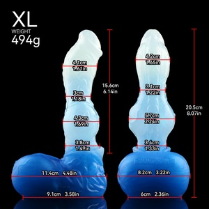 FAAK Blue Color XL Size Strong Suction Cup Adult Toys Wolf Animal Big Knot Dildo <b>Sex</b> Toy <b>Online</b> <b>Shop</b> for Women Man - Product Image 2