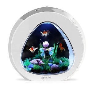 Nuovo Modello di Acquario in Acrilico Bianco con Pompa d'Acqua, Filtrazione a Spugna, Illuminazione LED, per Soggiorno e Ufficio, Piccola Vasca per Pesci da Scrivania - Product Image 4