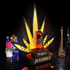 Chất lượng cao biểu tượng tùy chỉnh sang trọng <span class=keywords><strong>Tequila</strong></span> Vàng chai thuyết trình LED ánh sáng chất liệu Acrylic glorifier Champagne chai thuyết trình - Product Image 4