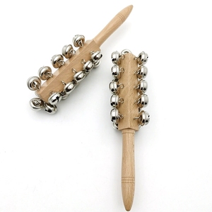 Wholesale Wooden Handle Hand Shake Bells Percussion Instrument Sleigh Bell Stick For Kids <b>Musical</b> Education - Product Image 3