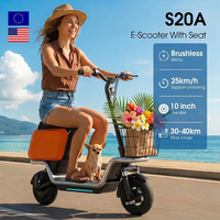 NOUVELLE Trottinette Électrique pour Adultes avec Siège/Corbeille, Puissante Trottinette Électrique pour les Déplacements, les Courses, les Voyages avec Animaux de Compagnie, Trotinette Électrique