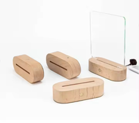 Support de veilleuse en cristal acrylique USB à intensité variable Base lumineuse ovale en bois à piles Lumières colorées Fente intérieure Produit