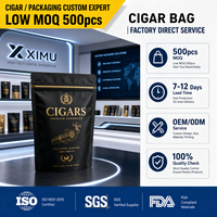 Étui de Voyage Personnalisé Anti-Odeur pour Cigares Humidifiés, Pochette Mylar 1-3 Cigares avec Fermeture Ziplock pour Cigares Cubains Premium