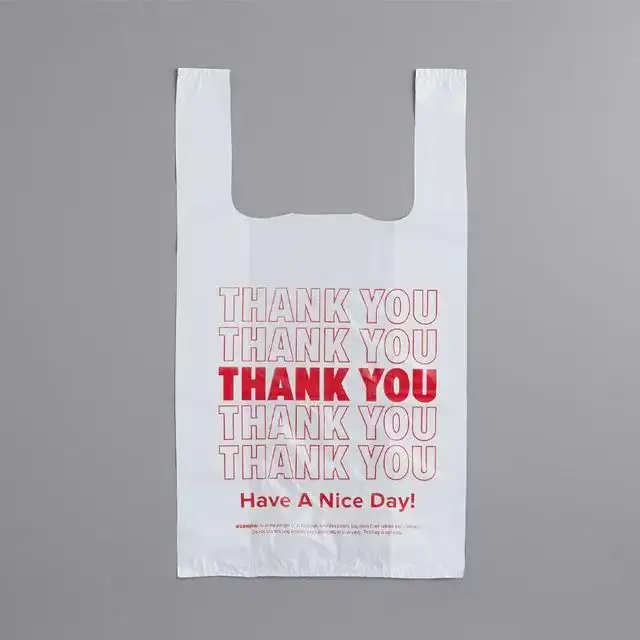 Bolsa de plástico resellable compostable biodegradable personalizada para camisetas con asa PE supermercado bolsa de compras con logotipo personalizado 1 comprador