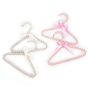 Cintres en plastique perlés Y261 avec ruban pour vêtements d'enfants, bébés, animaux domestiques (chiens, chats) et femmes – Petits cintres perlés - Product Image 3