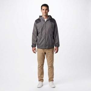 <b>Men's</b> High Quality Canvas Windbreaker <b>Jacket</b> <b>Long</b> Length Hooded Collar Vintage Front Custom Design Autumn Wholesale Price OEM - Product Image 1