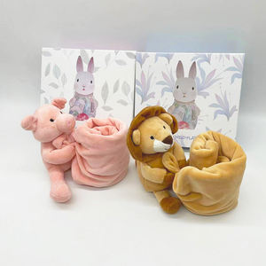 หมูที่กําหนดเองยัดผ้าห่มผ้าฝ้ายน่ารักสิงโตเด็กผ้าห่มรักษาความปลอดภัยตุ๊กตาเด็กความปลอดภัย Swaddle ผ้าห่ม - Product Image 6