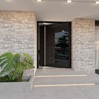 Portes en aluminium de luxe Prima 2026, design élégant, double vitrage, portes coulissantes, portes d'entrée en aluminium pour l'extérieur, usage commercial