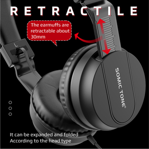Casque filaire supra-auriculaire SOMIC TONE <span class=keywords><strong>ST900</strong></span>, casque de studio haute résolution, casque de jeu stéréo, casque pour enfants, prise jack 3,5 mm, casque filaire - Product Image 6
