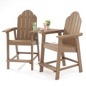 <span class=keywords><strong>Ensemble</strong></span> de meubles de Patio d'extérieur, en plastique, <span class=keywords><strong>bois</strong></span>, <span class=keywords><strong>balcon</strong></span>, Pub, hauteur, bistrot, Bar, tabouret, avec planche connexion, 4 pièces - Product Image 3