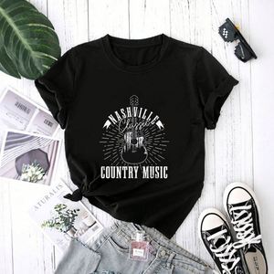 Country Music Nashville Guitar Graphic Print Tee Premium Cotton Shirt - Product Image 1