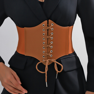 Gran oferta, cinturón gótico oscuro con cordones para mujer, corsé ancho de cuero PU, cinturones para mujer, cinturón ajustable para vestido - Product Image 2