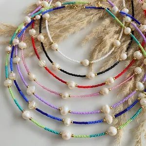 Go2boho Neu In Bunte Boho Sommer Halsreif Schmuck Süßwasser Perle Schicht Mix Perle Samen Perlen Halskette Für Frauen