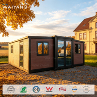 Maison modulaire extensible de 20 pieds ou 40 pieds, conforme aux normes européennes CE RoHS, 2 chambres, isolée, mobile, type Casita