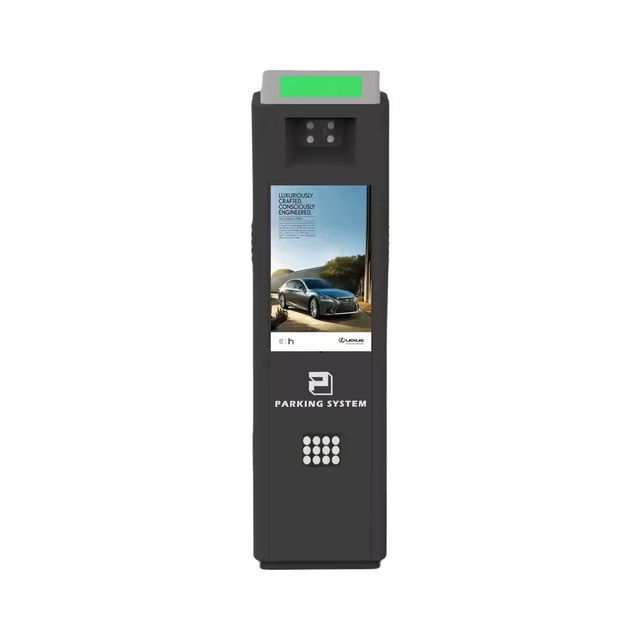 Parking System Lcd Display Multi Language Available License Plate Recognition With Barrier Gate Parking Ticket System