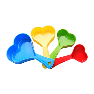Colorful Heart Shaped Measuring Spoons Set 4 Piece Food Grade Baking Serving Tool - Product Image 1