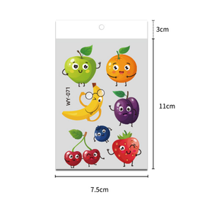 Pegatinas DE BELLEZA DE FRUTAS Serie de verano Sandía Manzana Plátano Fresa Melocotón Tatuaje Pegatinas - Product Image 6