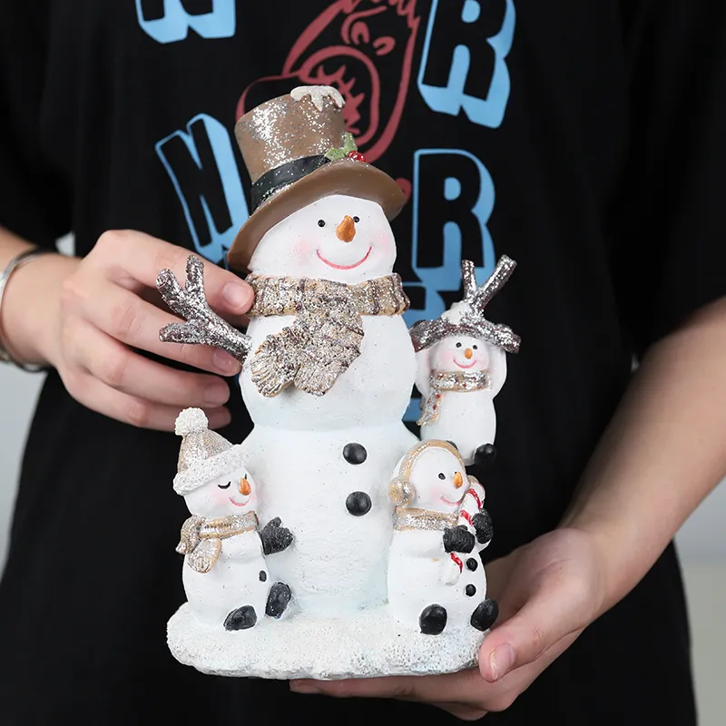 Redeco Alibaba Personality Christmas Snowman Ornament Resin Gift Personalization Christmas Crafts For Gifts Home Decorations