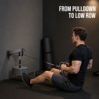 ATHSPO Système de tirage à câble mural multifonctionnel pour entraînement à domicile, équipement de fitness pour triceps et biceps