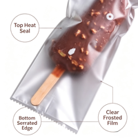 Sacs d'emballage sous vide en PE pour glaces, crèmes glacées et sucettes glacées, impression en héliogravure, recyclables, couleur et taille personnalisées, pour chewing-gum