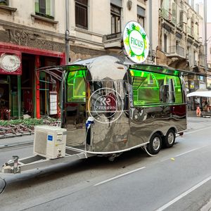 2025 Fabricant chinois Remorques alimentaires en acier inoxydable Fourgonnette alimentaire entièrement équipée Camion alimentaire mobile Cuisine Pizza Foodtruck Remorque - Product Image 3