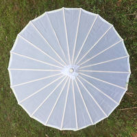 Parapluie décoratif de style ancien en soie unie et papier huilé, avec 24 baleines en bambou, pour la danse Hanfu et la décoration intérieure
