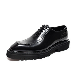 Men's formal leather pointed-toe <b>shoes</b>, genuine leather, breathable, lightweight, non-slip, thick-soled Oxford <b>shoes</b> - Product Image 6