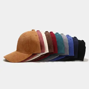 모자 제조업체 도매 빈티지 사용자 정의 로고 겨울 가을 아빠 모자 야구 빈 코듀로이 모자