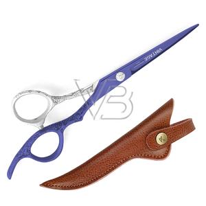 Tijeras para el cabello 6 "japonés 440C acero peluquero tijera maquinilla de afeitar peluquería tijera de corte con soporte de cuero - Product Image 6