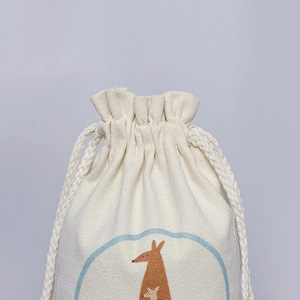 Factory Custom High Quality <b>Recyclable</b> Cotton Canvas Drawstring <b>Bag</b> with White Muslin for Jewelry and Dust Cover Use - Product Image 4