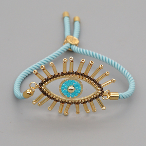 Go2boho — Bracelet mauvais œil pour femme, bijoux d'amitié avec corde noire, plaqué or, perles ethniques Miyuki, nouvelle collection <span class=keywords><strong>2022</strong></span> - Product Image 4