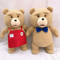 Ours en peluche TED de 48 cm, peluche de film, 2 peluches en forme d'apron, animaux en peluche doux, jouets en peluche, poupées animales pour enfants