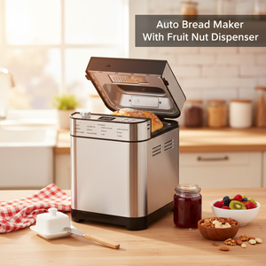 เครื่องทำขนมปังไฟฟ้า Sohef ขนาด 1/<span class=keywords><strong>2</strong></span>/<span class=keywords><strong>2</strong></span>.5 ปอนด์ 450/1150 กรัม รุ่น JP GB KR ผลิตจากสแตนเลส พร้อมหน้าจอ LED และโปรแกรมทำอาหารอัจฉริยะ 25 โปรแกรม - Product Image 1