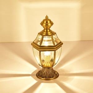 Lámpara de jardín LED de latón moderna para exteriores E27 Base Solar Pilar Luces Fábrica al por mayor con ventajas de precio - Product Image 6