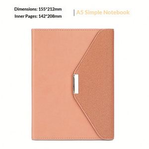 Exquisito Cuaderno de Negocios A5 de Cuero PU, Tres Pliegues, 100 Hojas, Varios Colores, Magnético, con Logotipo Personalizado para Oficina - Product Image 4
