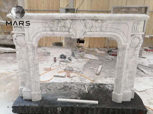 Hanging Fireplace Mantel and Stone Fireplace for TV Stand and Accessories and <strong>Marble</strong> Fireplace Insert <strong>Hearth</strong> <strong>Slab</strong> - Product Image 5