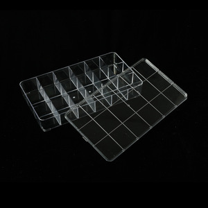 Transparent Plastic Storage Box 24 Compartment Rectangle For Jewelry Cosmetics Parts Desktop Organization - Product Image 3
