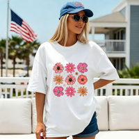 Transfert DTF en gros pour T-shirts : Motifs floraux imprimés par transfert thermique