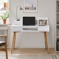 Bureau d'écriture intemporel, espace pour les genoux de 105 cm de large, étagère de rangement de 55 cm de profondeur, hauteur pour les genoux de 60 cm, élégance pratique, bureau à domicile